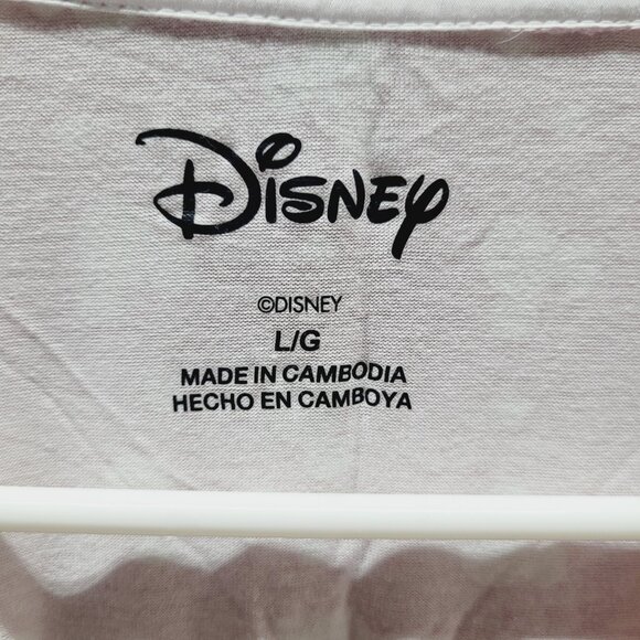 * Disney large pajama t shirt & short set micky mouse print pink &white classic - Picture 2 of 9